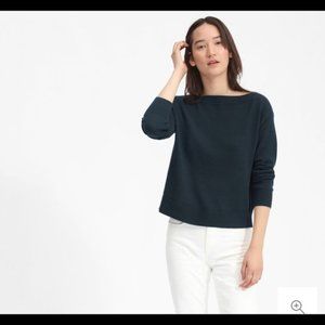 Everlane Boatneck Sweater Navy Blue Large Cotton